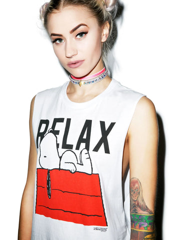 Snoopy Relax Muscle Tee - Black