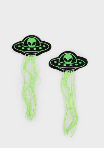 Tassel UFO Alien Glow In The Dark Pasties