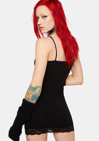Black Cannabis Cami Mini Dress