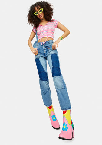 Needed Chill Striped Keyhole Baby Tee