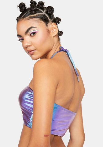 Electric Daze Metallic Tube Top