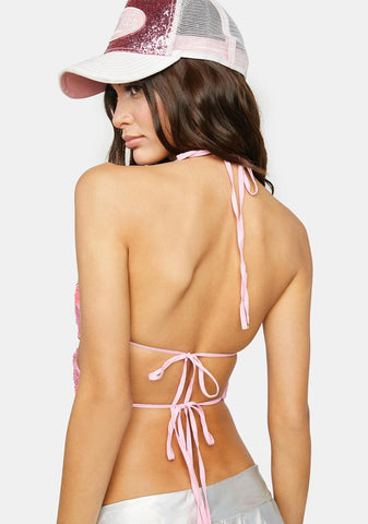 Playa Dreamin' Butterfly Top- Light Pink