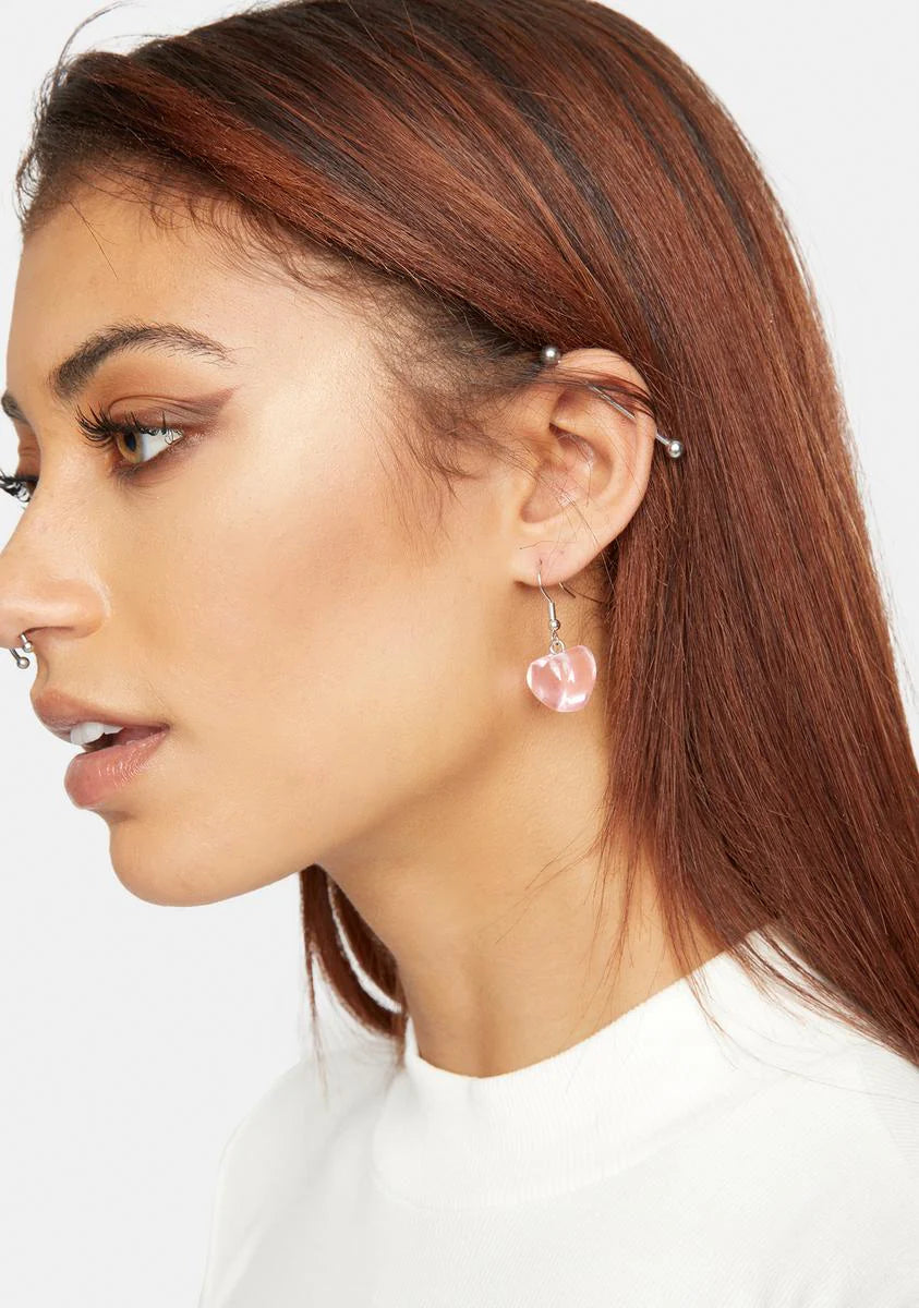 Blush Admit My Feelings Heart Earrings