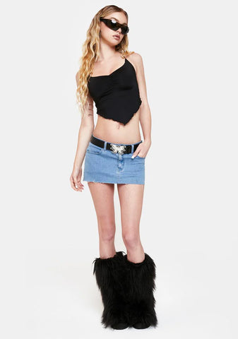 Black Knot Again Lace-Up Crop Top