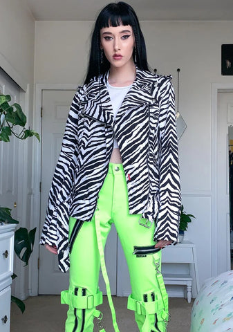 Zebra Wild Child Moto Jacket