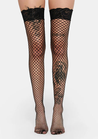 Enticing Times Fishnet Thigh Highs