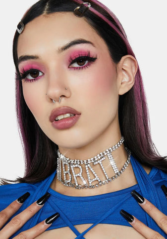 Your Favorite Brat Rhinestone Choker