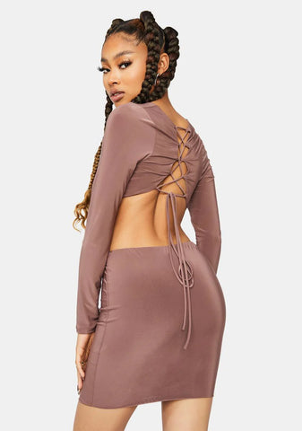 Last Chance Front Twist Cutout Dress