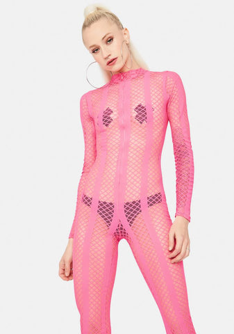 Baby Your Bad Habit Fishnet Catsuit