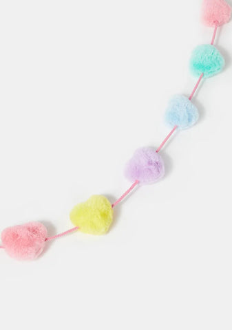 Pastel Love Fuzzy Heart Garland