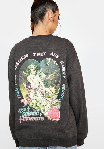 Cosmic Cowboys Graphic Crewneck Sweatshirt