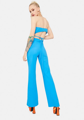 Azure Hittin' Goals Crop Top & Flares Set