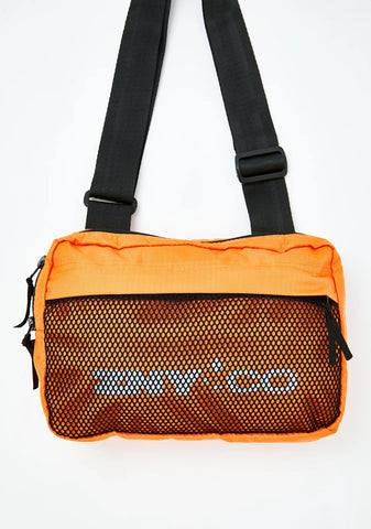 Neon Orange Mesh Shoulder Bag