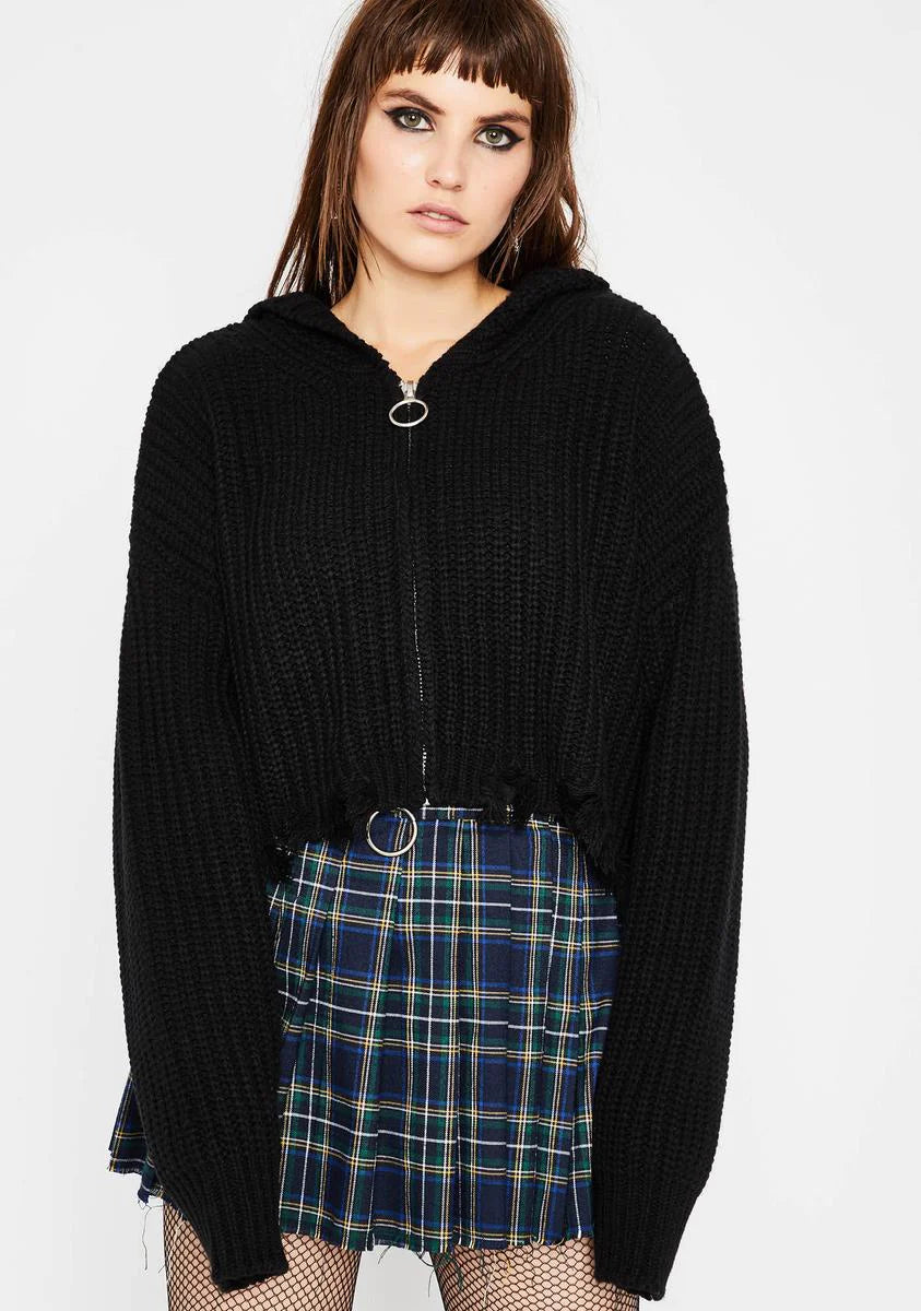 Dark Everything Sucks Crop Sweater