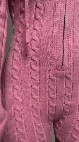 Cozy Bliss Cable Knit Romper