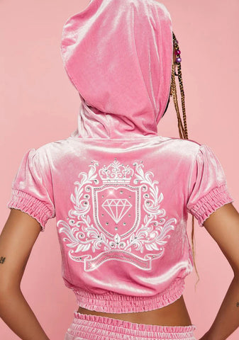 Late To Class Velour Hoodie