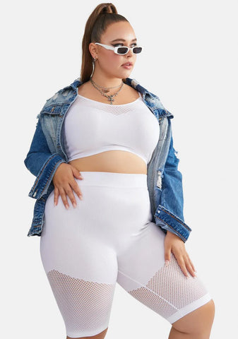 Plus Bliss 10% Luck Mesh Biker Shorts