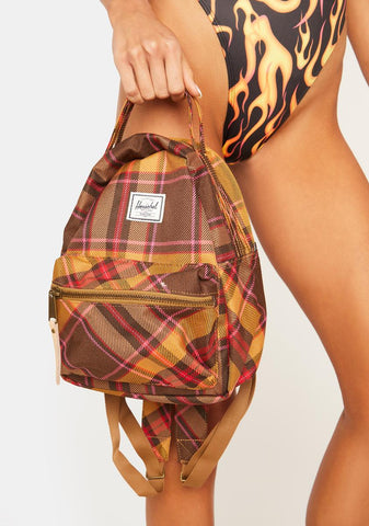 Chestnut Plaid Nova Mini Backpack