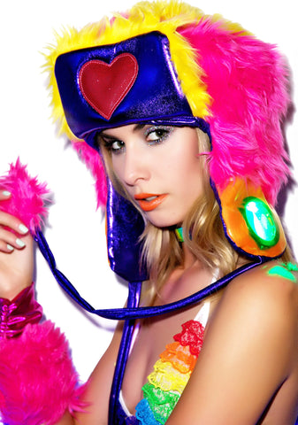 Happy Heart Faux Fur Hat
