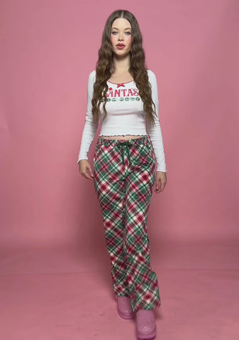 Candy Cane Plaid Sweatpants