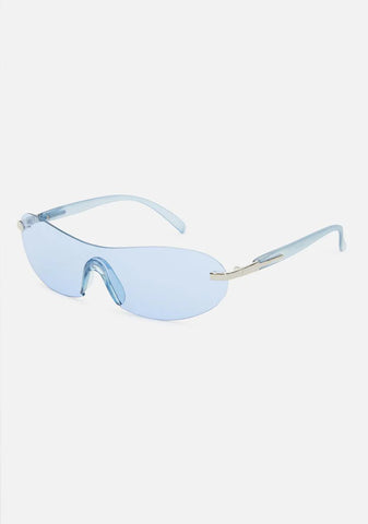 Blue 2000s Shield Sunglasses