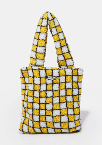 Groovy Tile Sherpa Tote Bag
