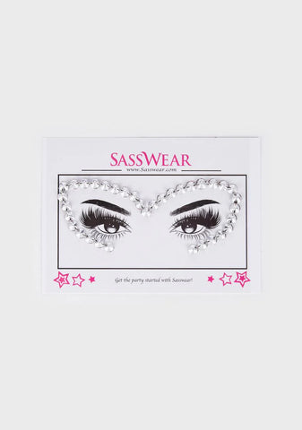 Chrome Bad Ass Spikes Face Jewels