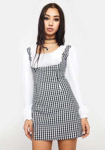 Charcoal Pique Your Interest Mini Dress