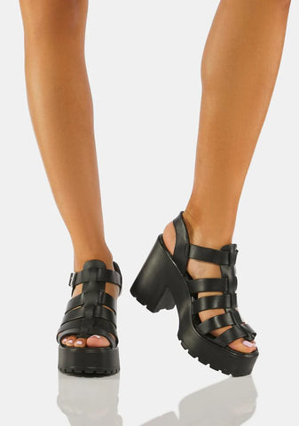 Motto Leather Sandals