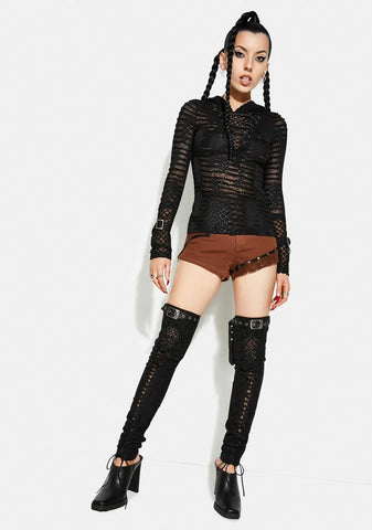 Night City Sheer Hoodie Top