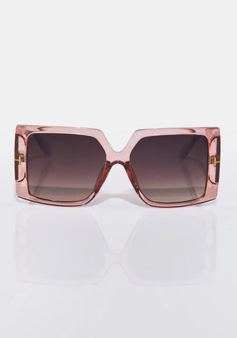 Rose Glam Getter Oversized Square Sunglasses