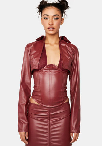 Red Yem Cropped Coat