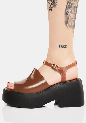 Black Pose Platform Sandals