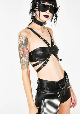 Cruel Ambition Vegan Leather Bra