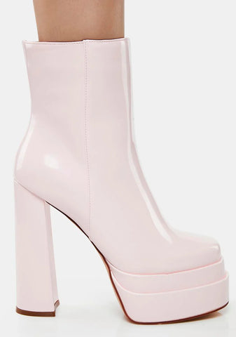 Pink Mateo Patent Platform Boots