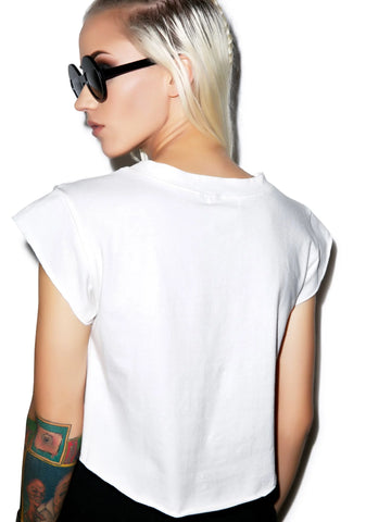 Back To Ba-sikks Crop Tee - White