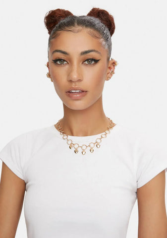 Heart On Lock Charm Necklace