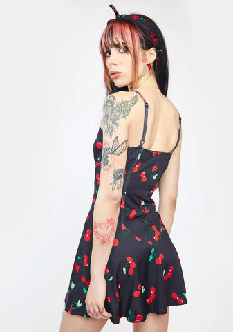 Dark Sweet Serenity Cherry Mini Dress