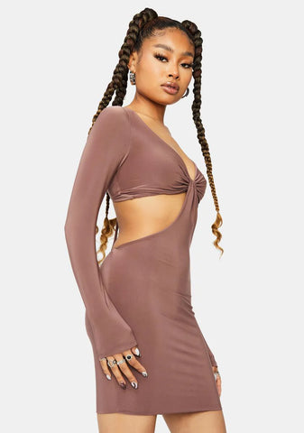Last Chance Front Twist Cutout Dress
