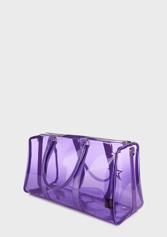 Lilac Girl's Trip Clear Weekender Bag