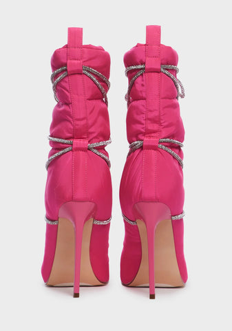 The Glam Squad Puffer Heeled Boots