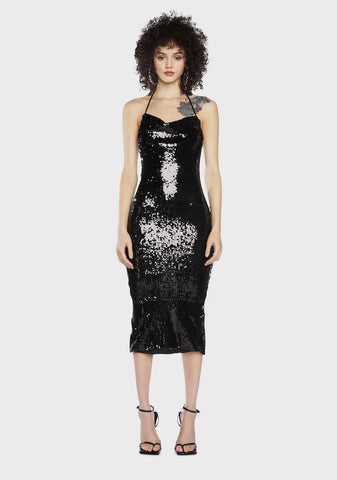 Speakeasy Romance Sequin Maxi Dress