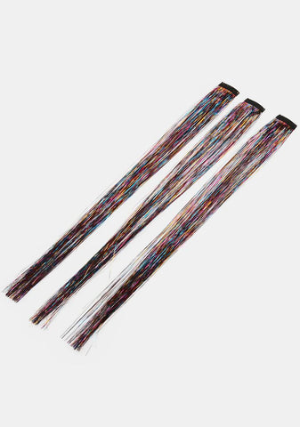 Rainbow 20" Hair Tinsel Extension 3-Pack