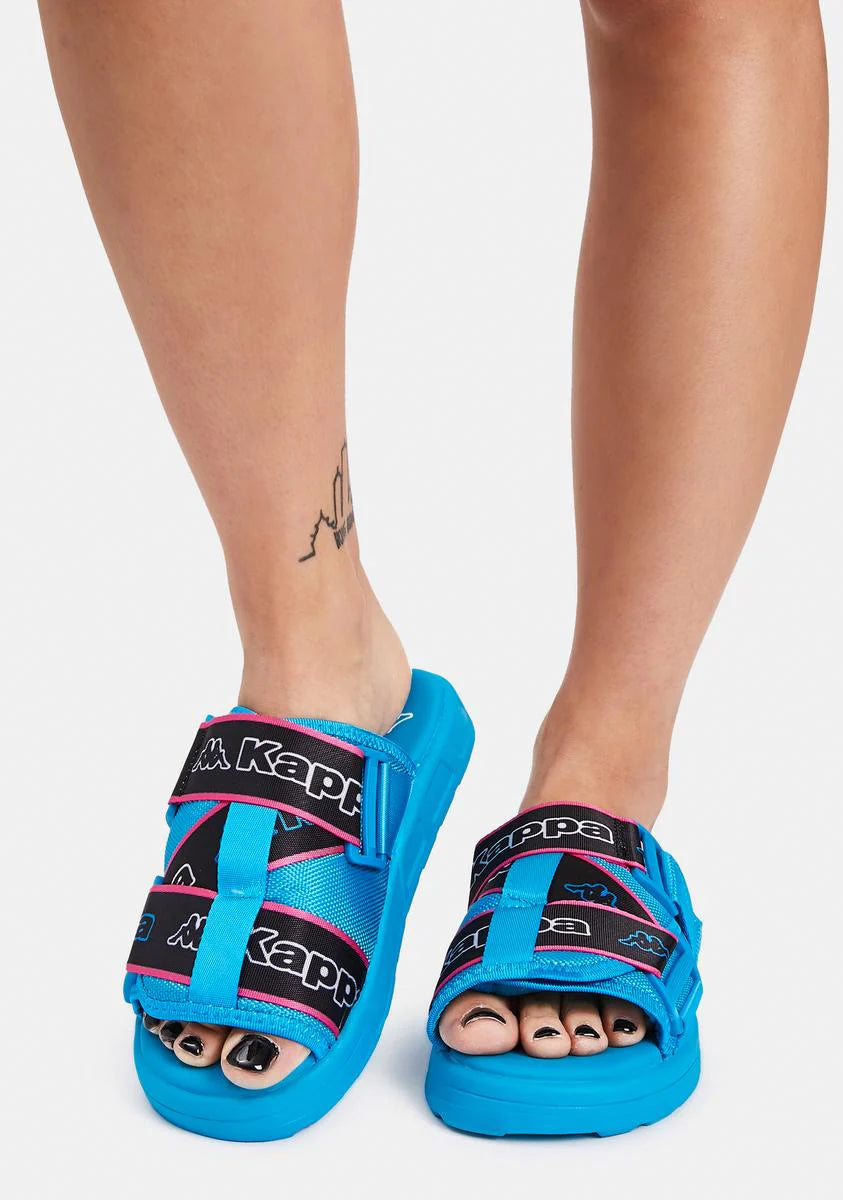 Blue Logo Tape Kalpi Sandals