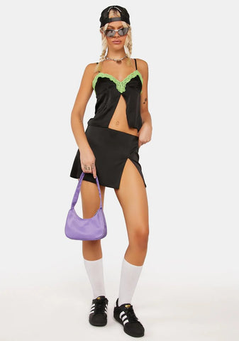 Silky Satin Micro Skirt