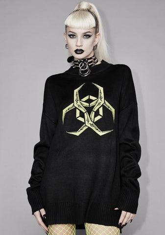 Life Is Short Intarsia Knit Sweater