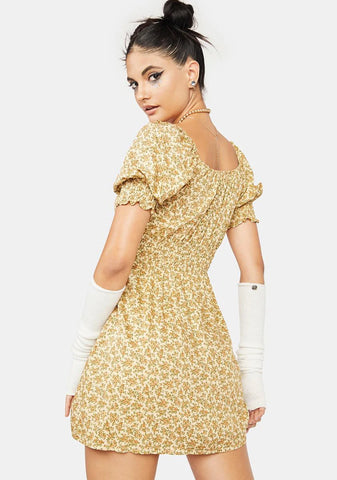 Washed Ditsy Poleze Mini Dress