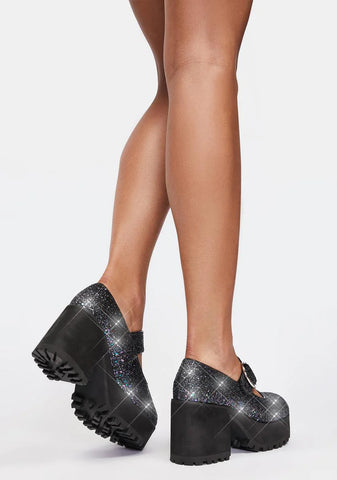 Sparkle Damnation Platform Mary Janes