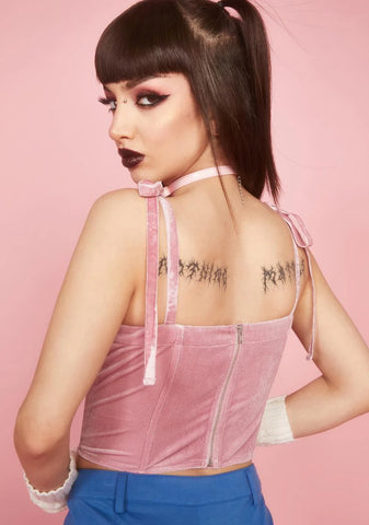 Blush Kiss Me Awake Velvet Bustier