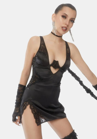 Allegra Satin And Lace Babydoll